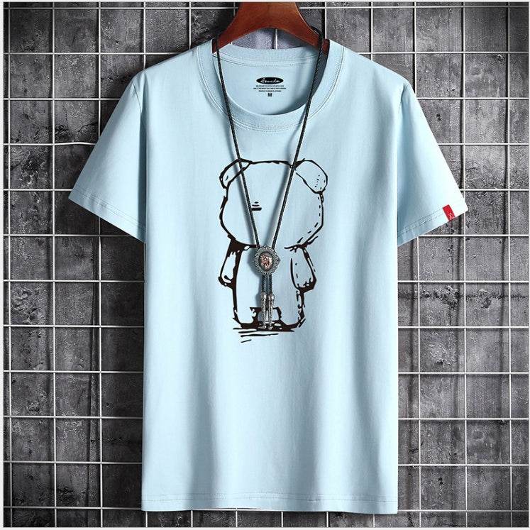 Mens Casual Bear Anime T Shirt - Mubimart