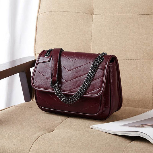Bag Women Bag Cowhide Shoulder Bag Women - Mubimart