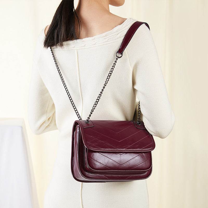 Bag Women Bag Cowhide Shoulder Bag Women - Mubimart