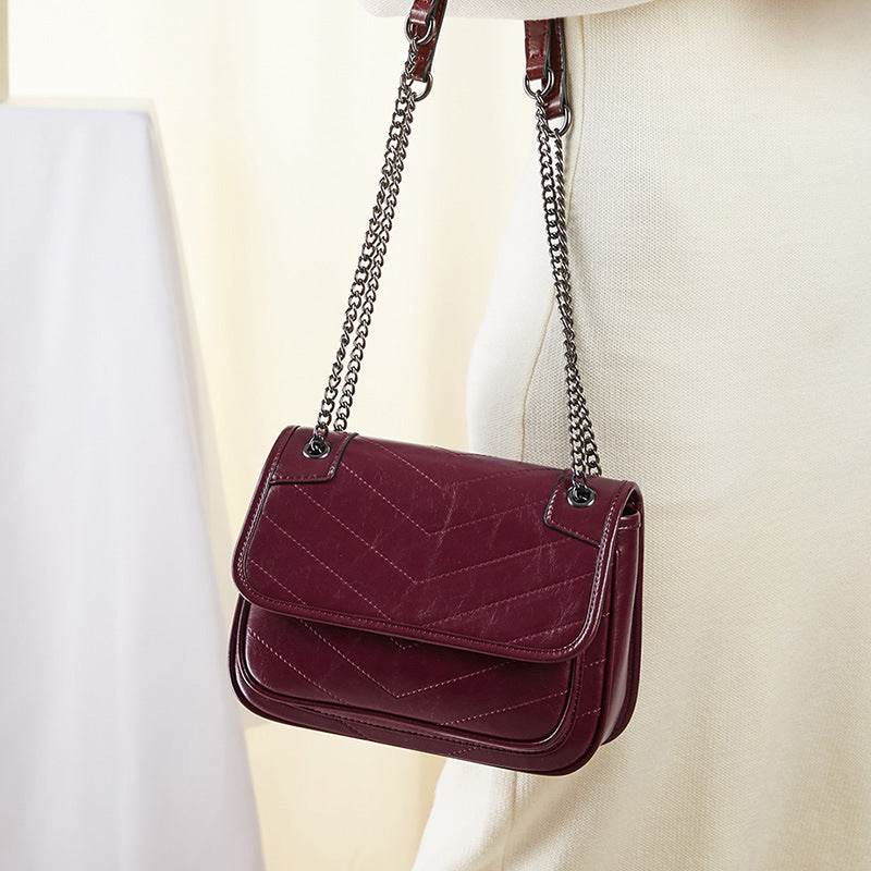 Bag Women Bag Cowhide Shoulder Bag Women - Mubimart