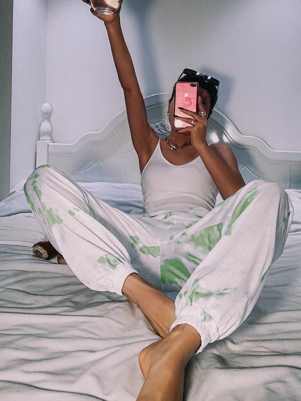 Fashion Tie Dye Sweatpants Women Cotton Trousers High Street Joggers Casual Style - Mubimart