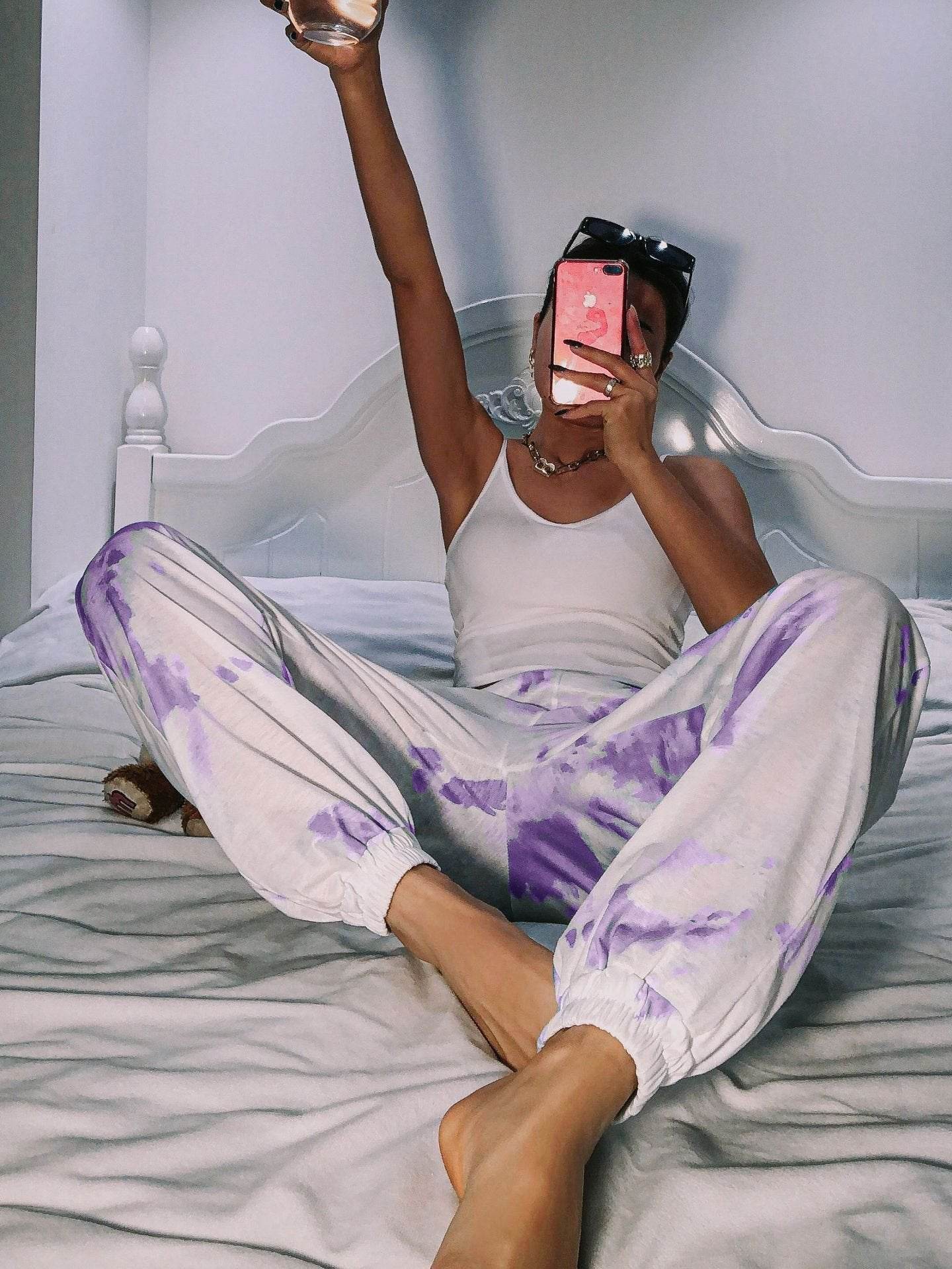 Fashion Tie Dye Sweatpants Women Cotton Trousers High Street Joggers Casual Style - Mubimart