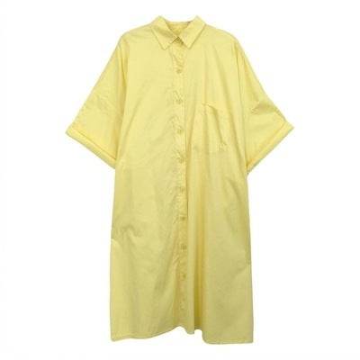 Summer Plus Size Women's Sun Protection Clothing Loose Short Sleeved Long Shirt Dress - Mubimart