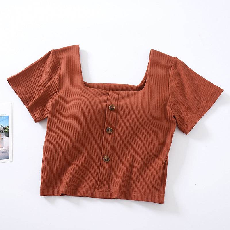 Comes With Chest Pad And Short-sleeved Short-sleeved Bra And Cup Bottoming Shirt - Mubimart