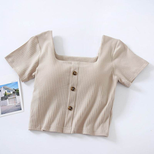 Comes With Chest Pad And Short-sleeved Short-sleeved Bra And Cup Bottoming Shirt - Mubimart