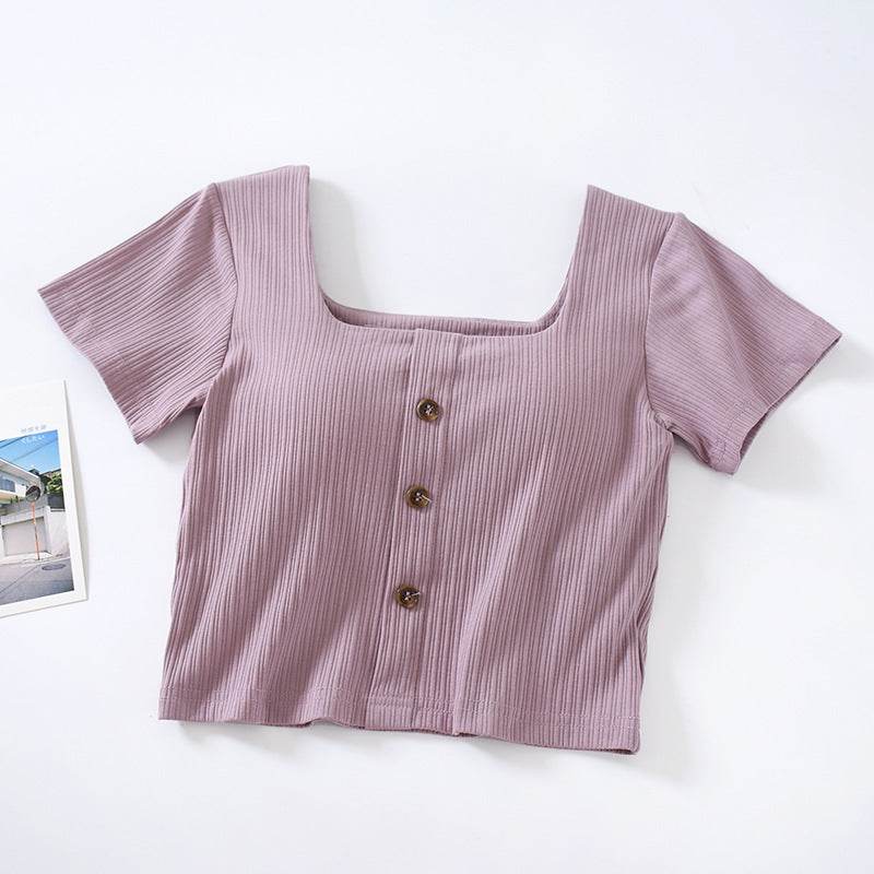 Comes With Chest Pad And Short-sleeved Short-sleeved Bra And Cup Bottoming Shirt - Mubimart