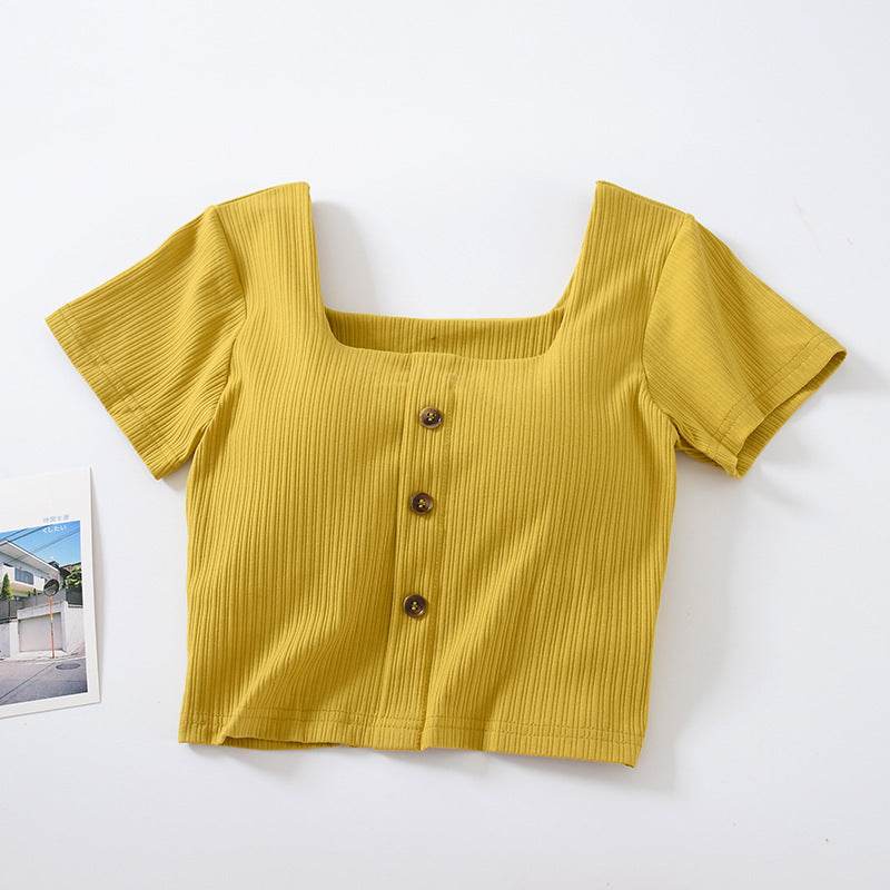 Comes With Chest Pad And Short-sleeved Short-sleeved Bra And Cup Bottoming Shirt - Mubimart