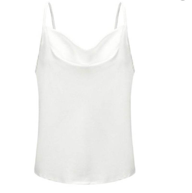 Silk Swing Collar Small Camisole Top - Mubimart
