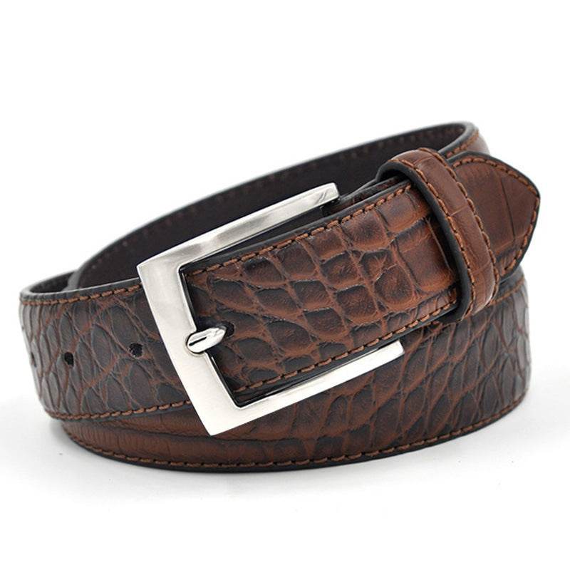 Mens Fashion Waist Belts Faux Pattern With Split Leather Luxury Male Designer Belt Accessories Factory Price - Mubimart