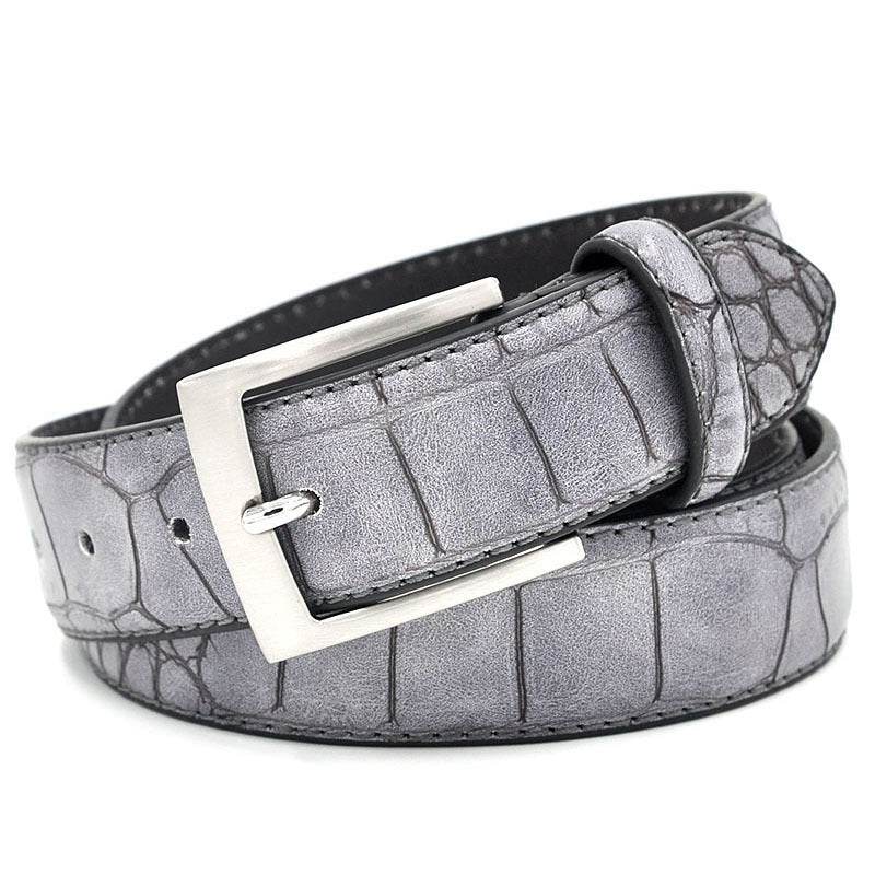Mens Fashion Waist Belts Faux Pattern With Split Leather Luxury Male Designer Belt Accessories Factory Price - Mubimart