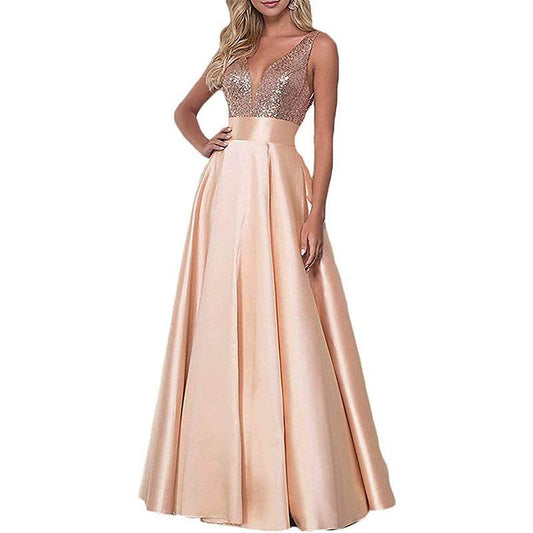 Sequined Skin Formal Evening Dress - Mubimart