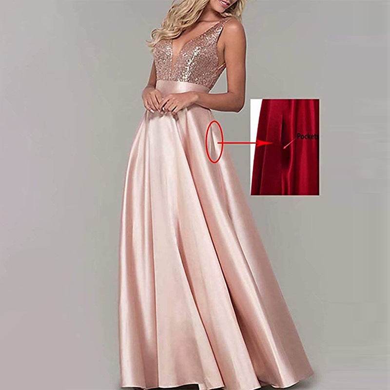 Sequined Skin Formal Evening Dress - Mubimart