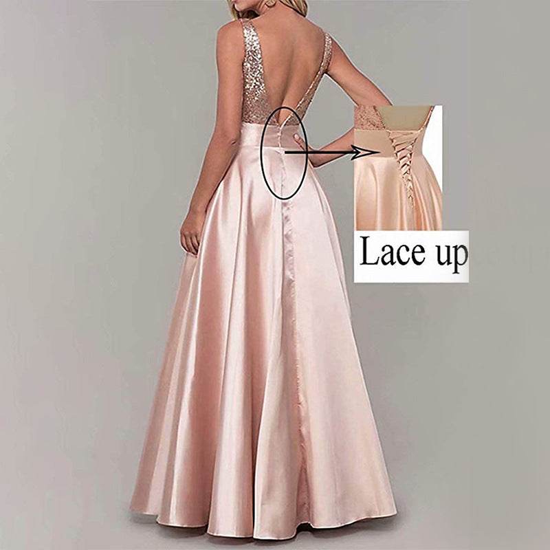 Sequined Skin Formal Evening Dress - Mubimart