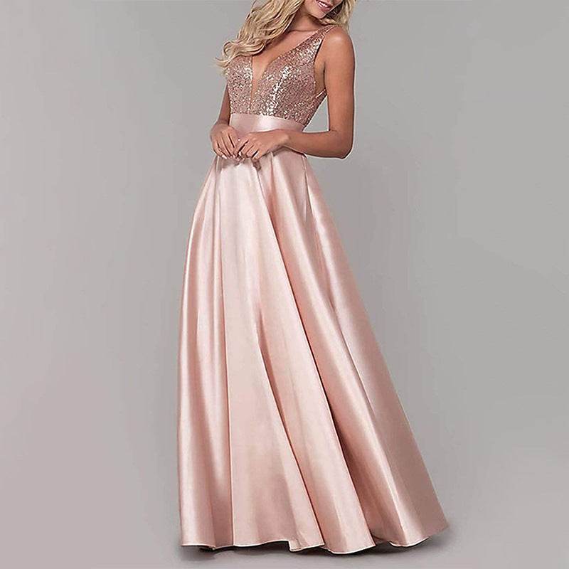 Sequined Skin Formal Evening Dress - Mubimart