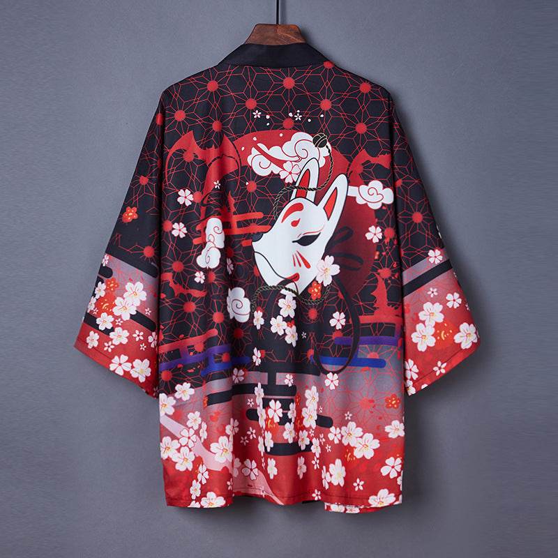 Printed Kimono Cloak Coat Road Robe Pajamas Cardigan Women - Mubimart