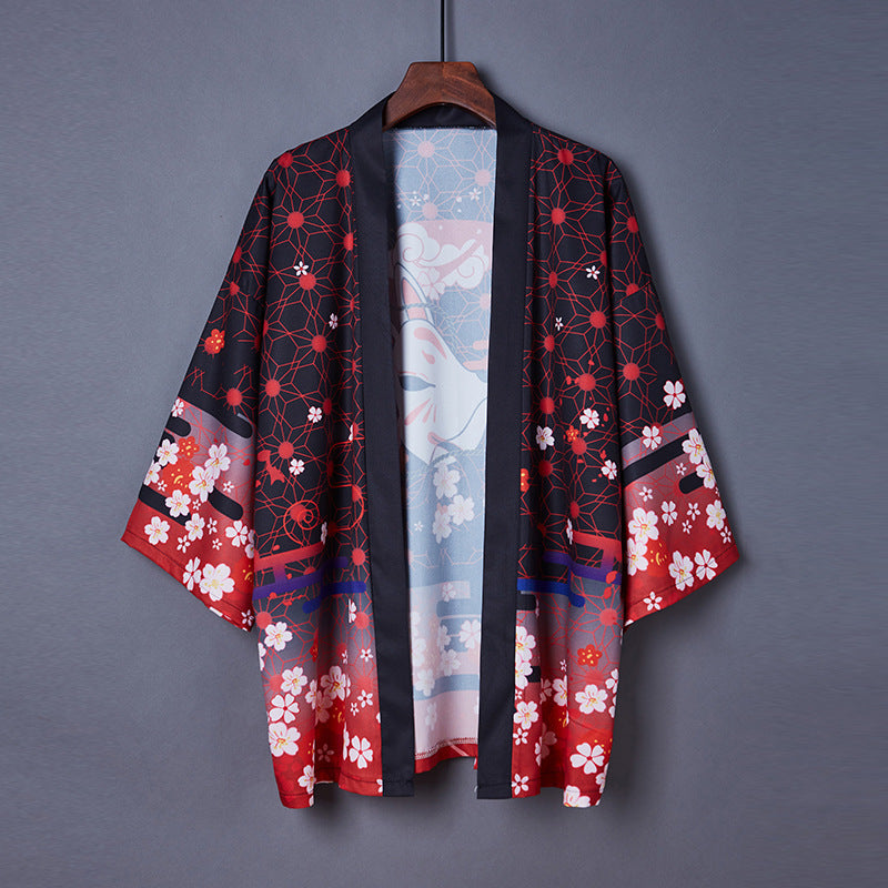 Printed Kimono Cloak Coat Road Robe Pajamas Cardigan Women - Mubimart -  