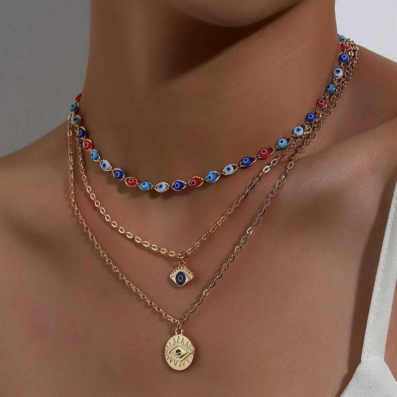17KM-Multilayer Butterfly Pearl Necklace For Women Gold Pearl Choker Sun Star Jewelry Gift - Mubimart