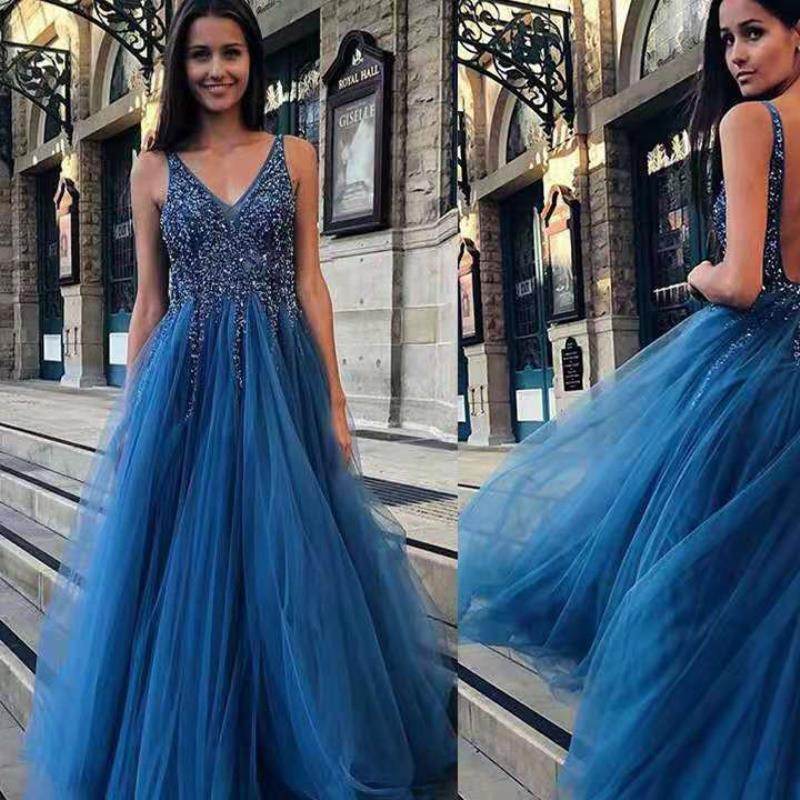 Deep V Club WeDDing DreSS Slim Women DreSSeS Office Printing - Mubimart
