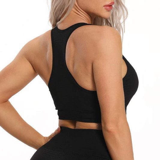 Seamless Yoga Top Fitness Long Sleeve Women Gym Crop Top - Mubimart