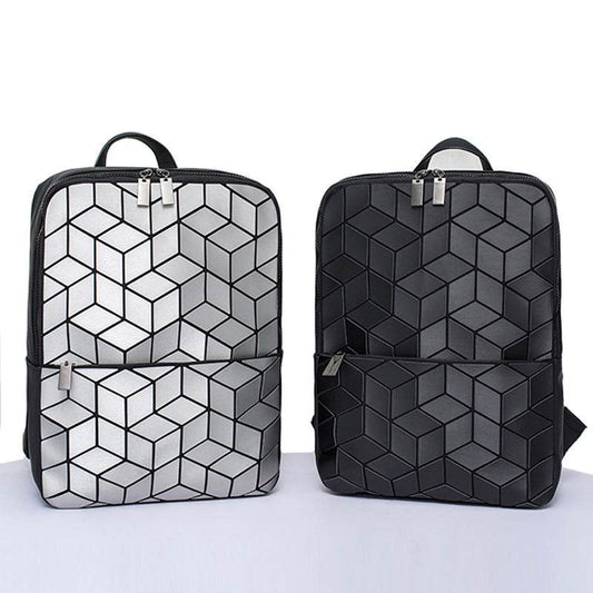 Geometric Diamond Backpack Men And Women Computer Backpack - Mubimart