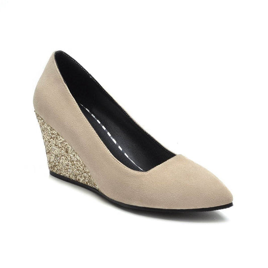 Korean Suede Pointed Toe All-match Shallow Mouth High Heels Work Shoes - Mubimart