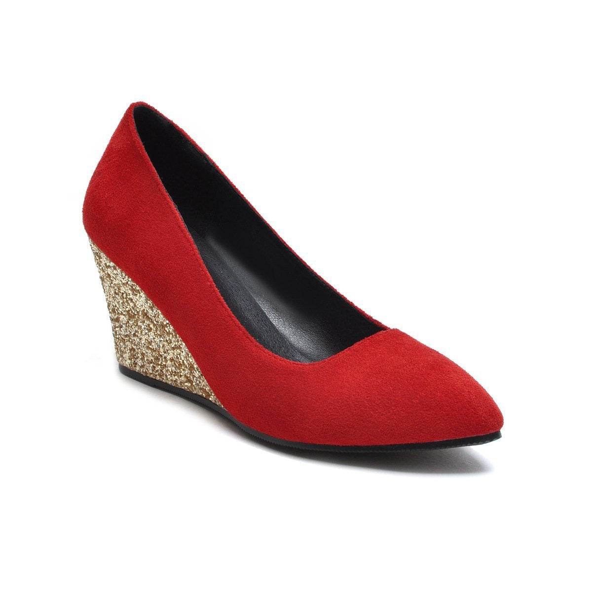 Korean Suede Pointed Toe All-match Shallow Mouth High Heels Work Shoes - Mubimart