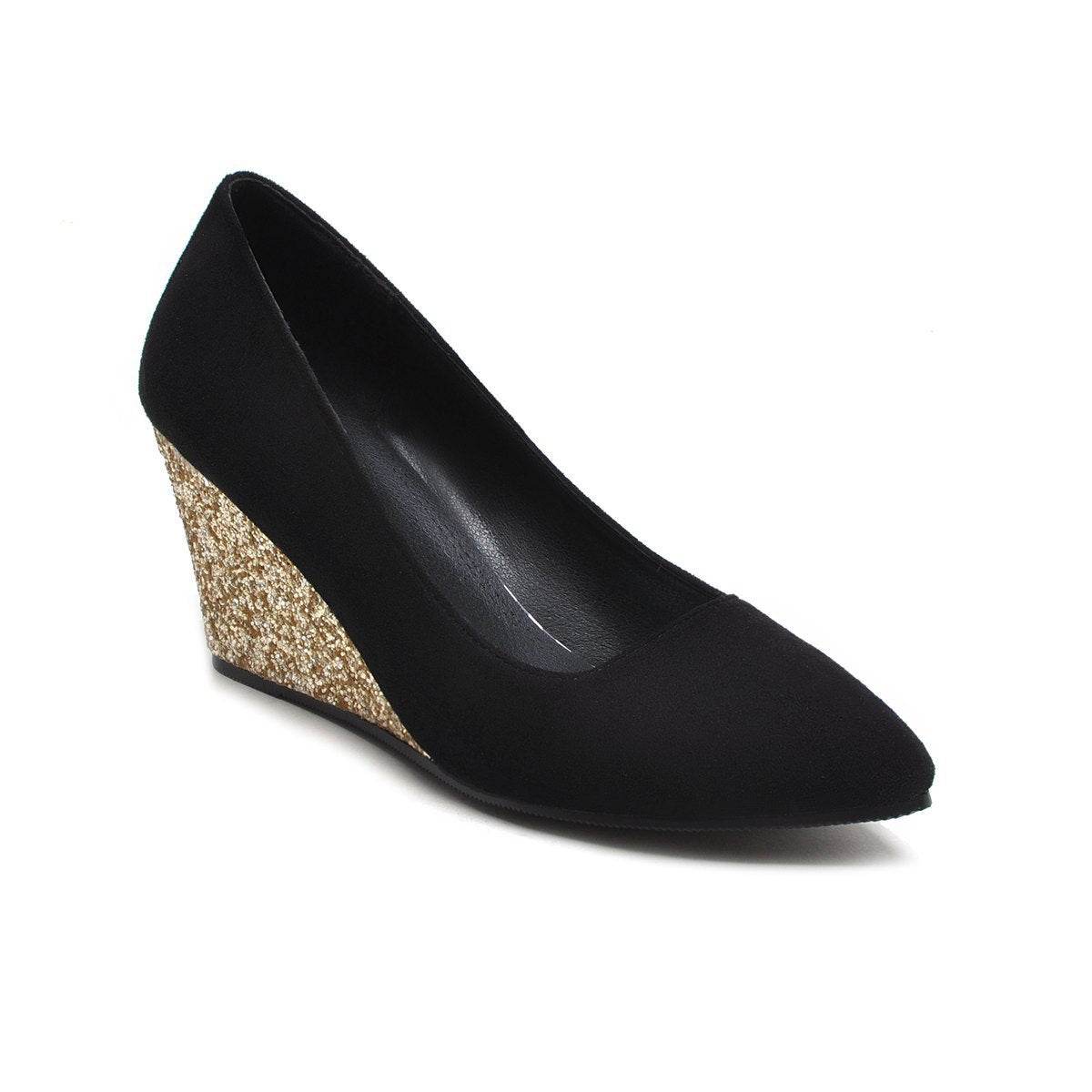 Korean Suede Pointed Toe All-match Shallow Mouth High Heels Work Shoes - Mubimart