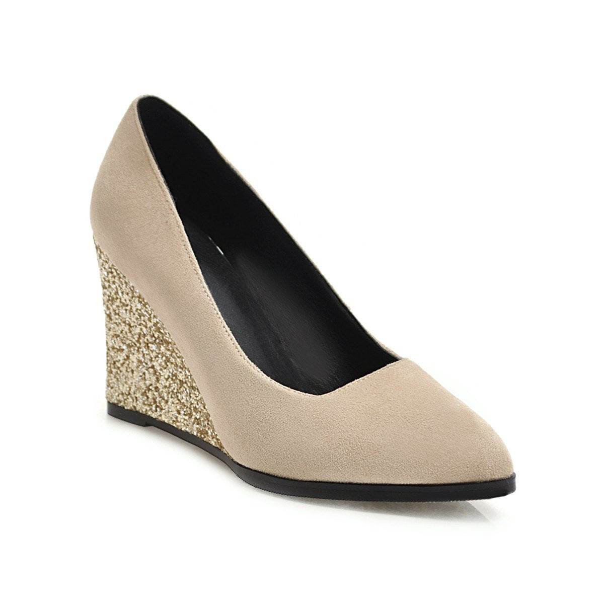 Korean Suede Pointed Toe All-match Shallow Mouth High Heels Work Shoes - Mubimart