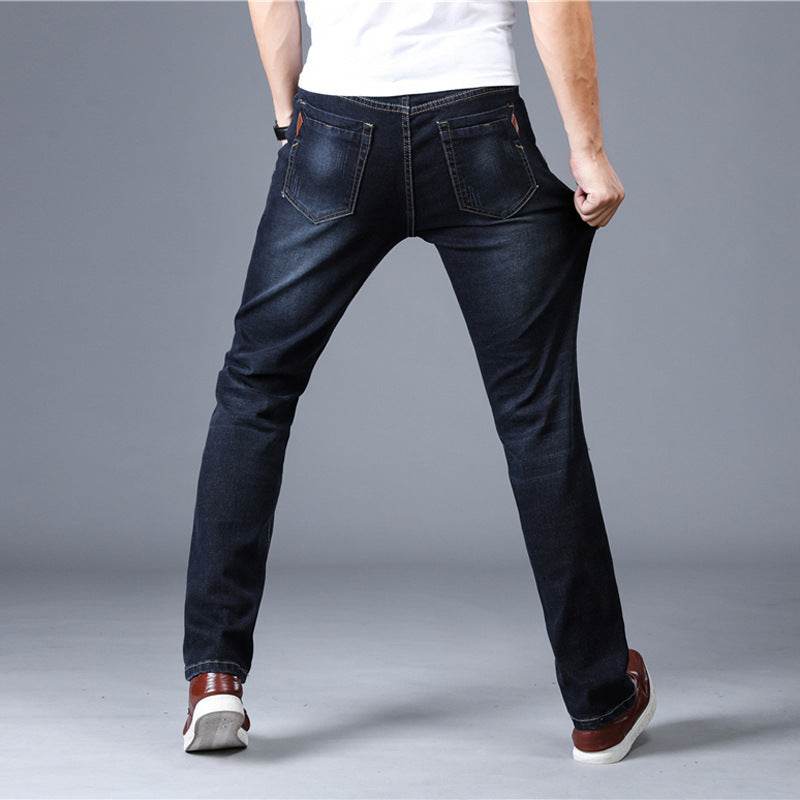 Jeans Men's Slim Men's Jeans Men's Jeans Men's Straight-leg Stretch Trousers - Mubimart