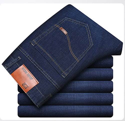Jeans Men's Slim Men's Jeans Men's Jeans Men's Straight-leg Stretch Trousers - Mubimart