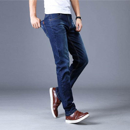 Jeans Men's Slim Men's Jeans Men's Jeans Men's Straight-leg Stretch Trousers - Mubimart