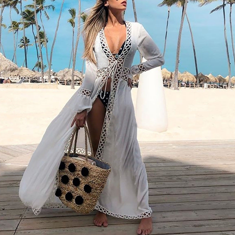 Cotton Beach Cover up Print Bathing suit cover up Swimwear Women Summer Dress Kaftan Robe de Plage Saida de Praia Tunics Pareo - Mubimart -  