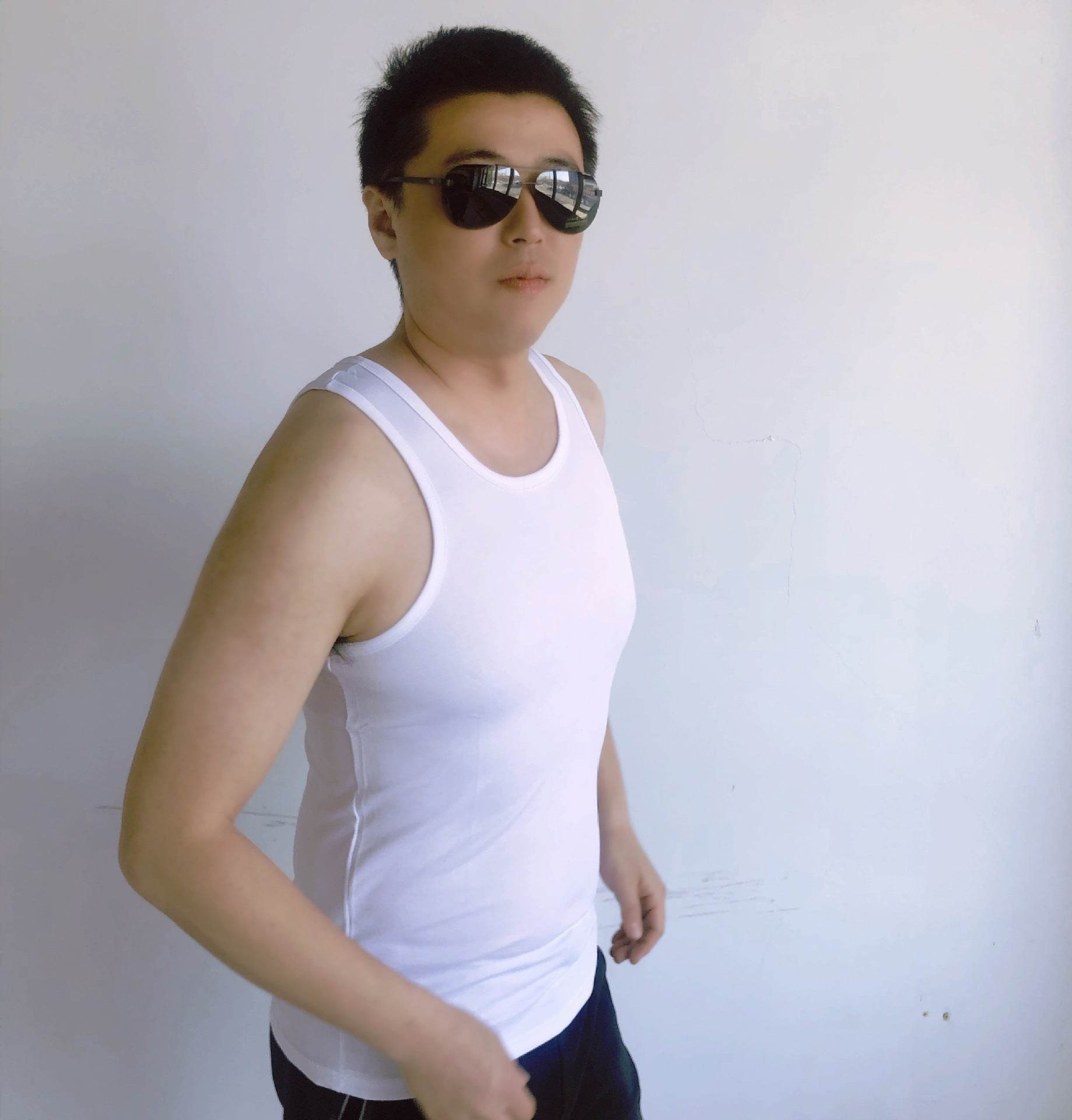 Summer Men's Sleeveless Physical Training Suit Undershirt Military Fan Vest - Mubimart