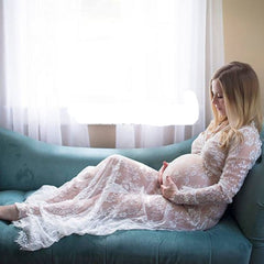 Maternity Photography Props Maxi Dress Plus Size Pregnancy - Mubimart - Plus Size Maxi Dress 