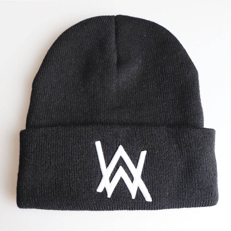 Winter Woolen Hat, Embroidery Knit Hat, Pullover Cap, Hip-Hop Ski Cap - Mubimart