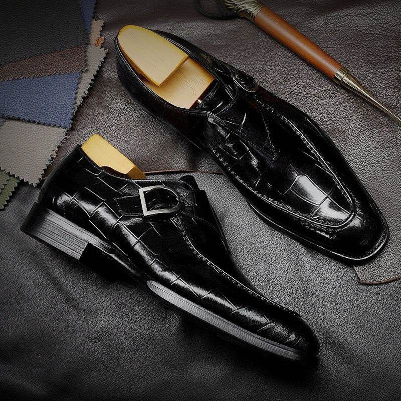 ClassicPattern Business Flat Shoes Men Designer Formal Dress Leather Shoes Mens Loafers Valentine Gifts Shoes - Mubimart