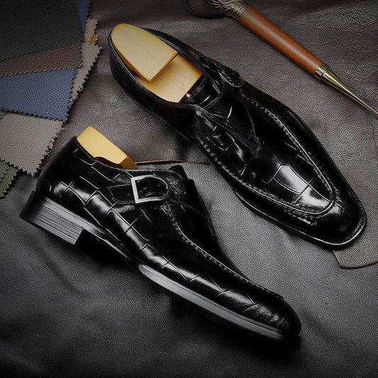 ClassicPattern Business Flat Shoes Men Designer Formal Dress Leather Shoes Mens Loafers Valentine Gifts Shoes - Mubimart