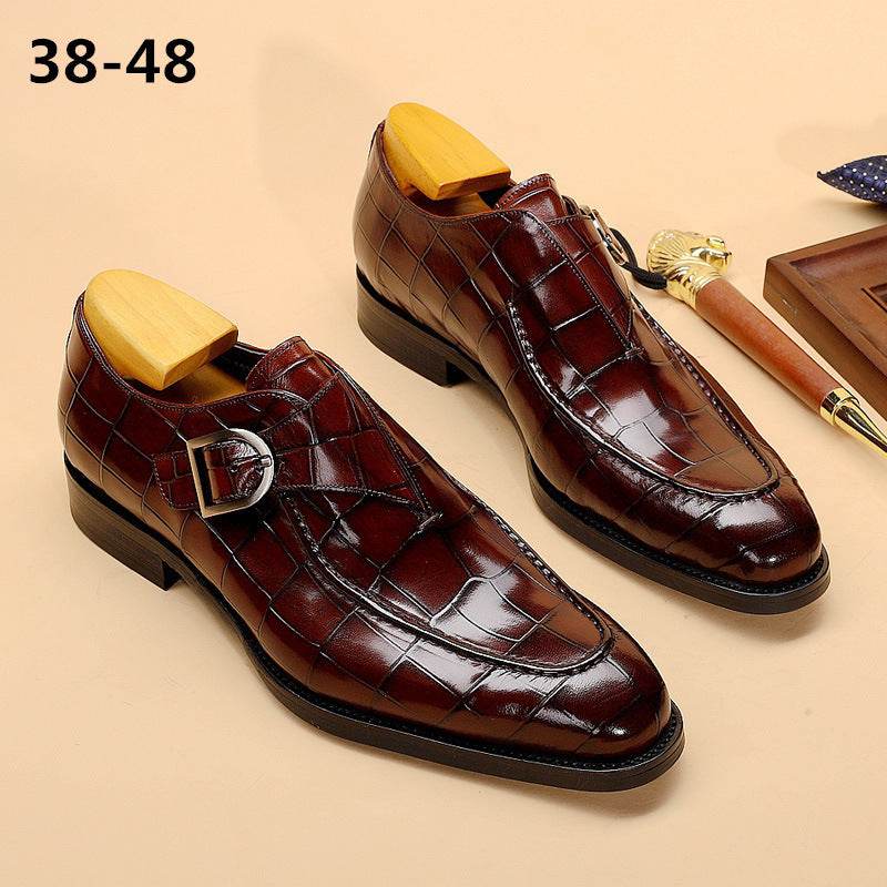 ClassicPattern Business Flat Shoes Men Designer Formal Dress Leather Shoes Mens Loafers Valentine Gifts Shoes - Mubimart