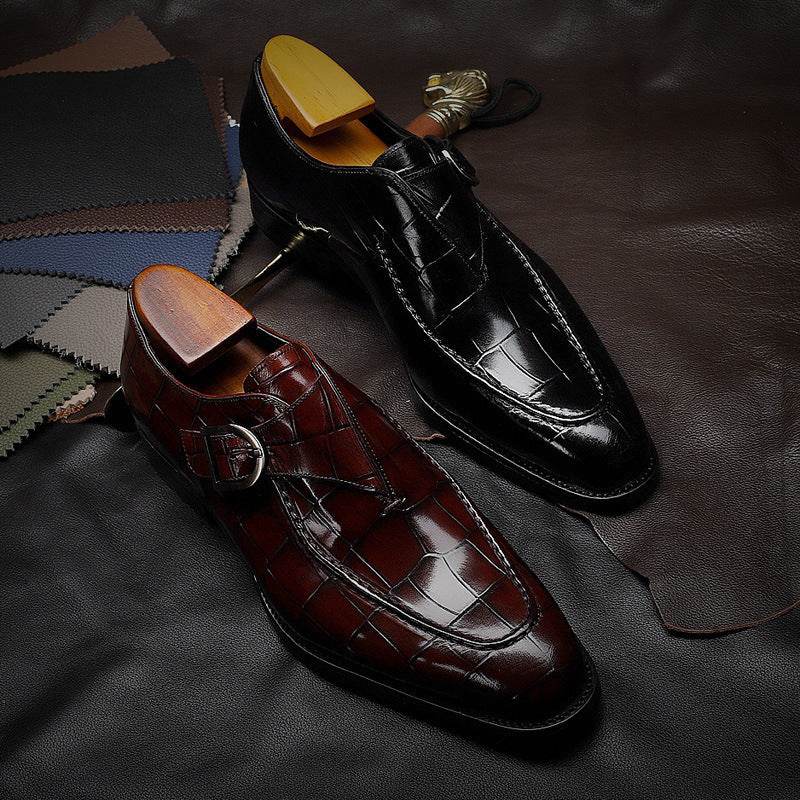 ClassicPattern Business Flat Shoes Men Designer Formal Dress Leather Shoes Mens Loafers Valentine Gifts Shoes - Mubimart