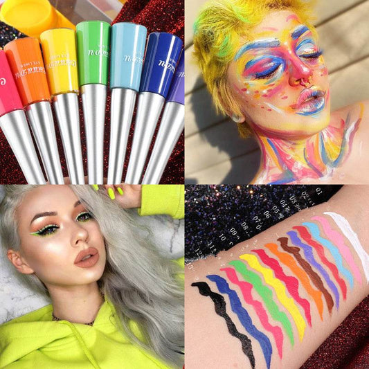 17 Color Liquid Eyeliner Matte Quick-Drying Color Eyeliner Lasting Non-Blooming Matte Glitter Eyeliner - Mubimart