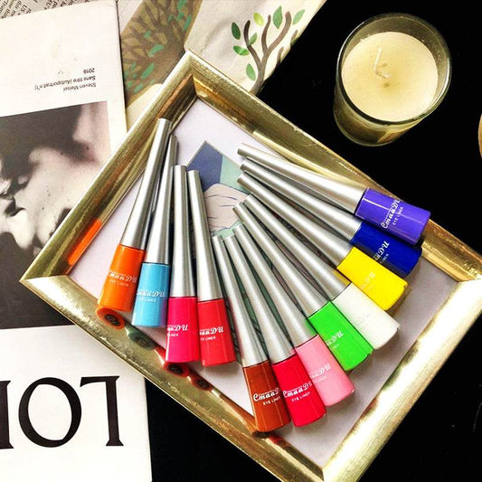 17 Color Liquid Eyeliner Matte Quick-Drying Color Eyeliner Lasting Non-Blooming Matte Glitter Eyeliner - Mubimart
