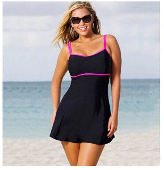 Women Plus Size Swim Dress Costume Swimsuit Skirted Swimwear - Mubimart