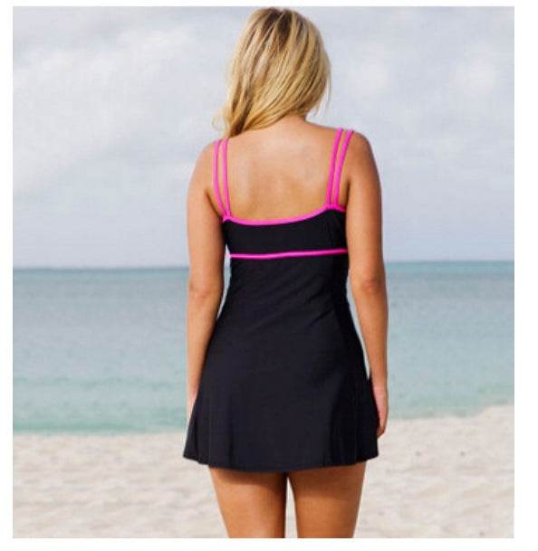 Women Plus Size Swim Dress Costume Swimsuit Skirted Swimwear - Mubimart