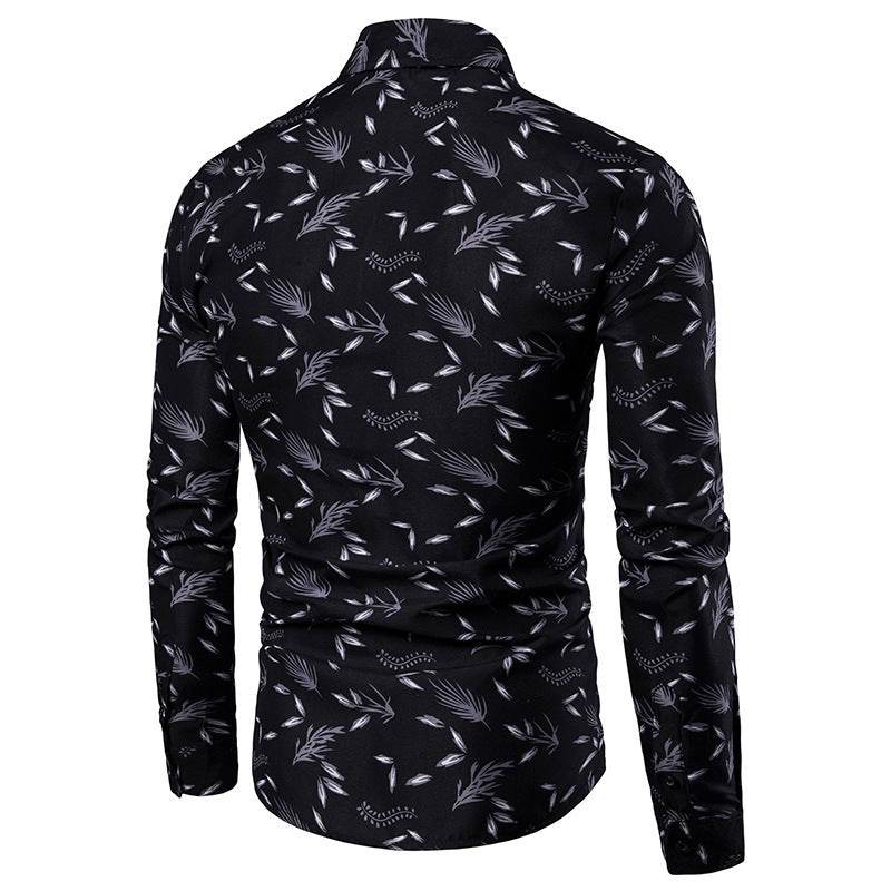 Casual Mens Turn Down Collar Long Sleeve - Mubimart