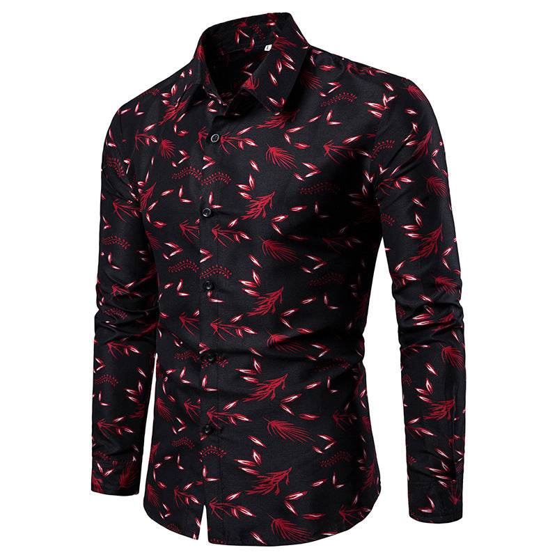 Casual Mens Turn Down Collar Long Sleeve - Mubimart