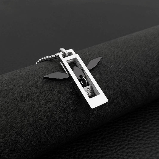 Ins Titanium Steel Love Angel Couple Necklace Jewelry