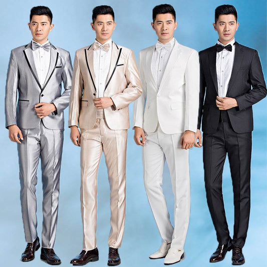 Suit Men Suit Groom Wedding Best Man Dress Slim Fit - Mubimart