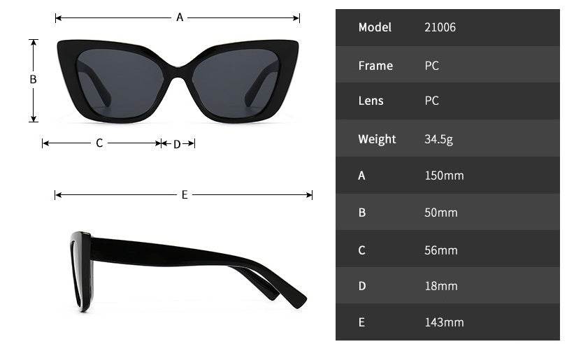 Cat-eye Frame Sunglasses INS Style Sunglasses - Mubimart