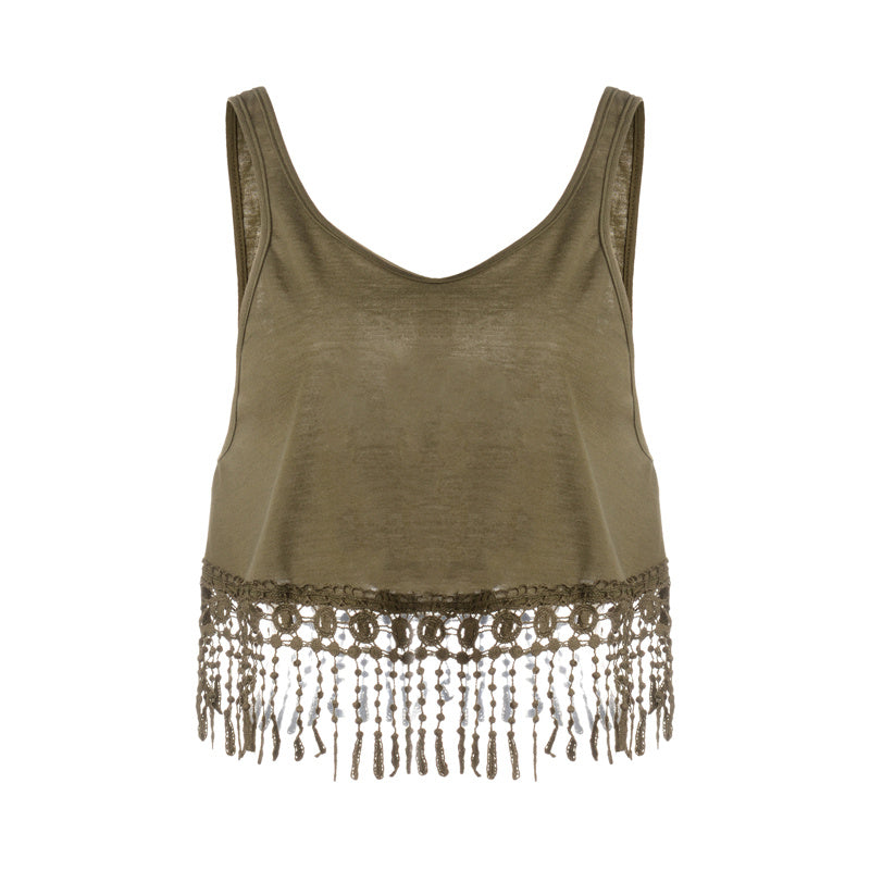 Camisole Camisole Multicolor Fringed Bottoming Shirt - Mubimart -  