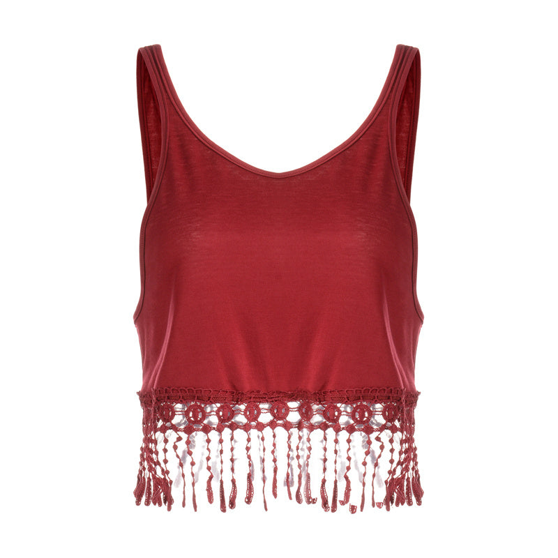 Camisole Camisole Multicolor Fringed Bottoming Shirt - Mubimart - Camisole 